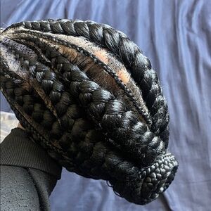Stylish Black Braided Wig With Intricate Design